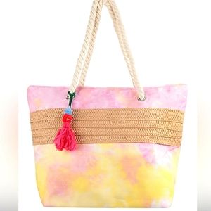 Riah Fashion Pastel Tie-dyed Tote Bag, NWT